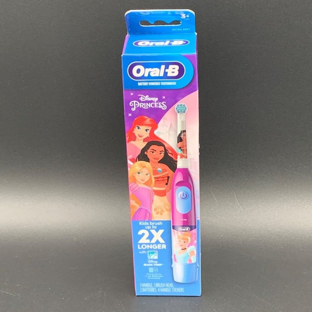 Oral-B Disney Princess Battery‎ Powered Toothbrush Kids 4 Handle Stickers